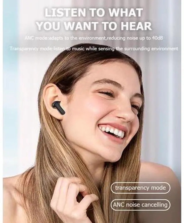 Alt view image 2 of 5 - Wireless Touchscreen Earbuds with Smart Touch Screen Case - True Wireless Bluetooth ANC Active Noise Cancelling Earbuds - Blue Tooth Earphones for iPhone Android In Ear Headphones