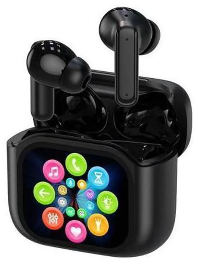 Main image of Wireless Touchscreen Earbuds with Smart Touch Screen Case - True Wireless Bluetooth ANC Active Noise Cancelling Earbuds - Blue Tooth Earphones for iPhone Android In Ear Headphones