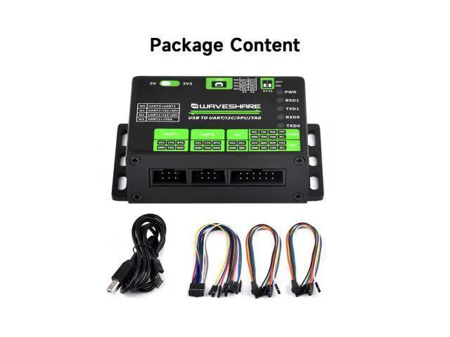 Alt view image 2 of 5 - Waveshare USB to UART/I2C/SPI/JTAG Converter, Supports Multiple Interfaces, Compatible with 3.3V and 5V, Multiple Systems Support, Support Linux (Only for Raspberry Pi)