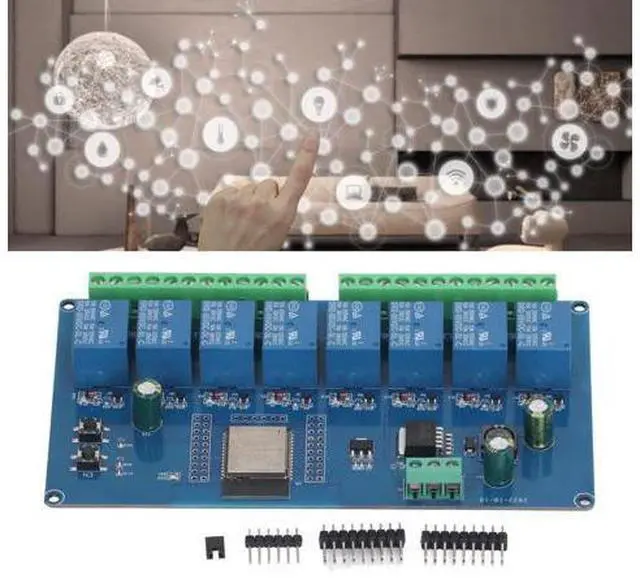 Alt view image 4 of 5 - LOCADENCE 8 Channel Relay Module, DC 5~30V 8 Circuit Relay Shield Module with Large Capacity 4M Byte Flash for ESP32 Secondary Development Learning