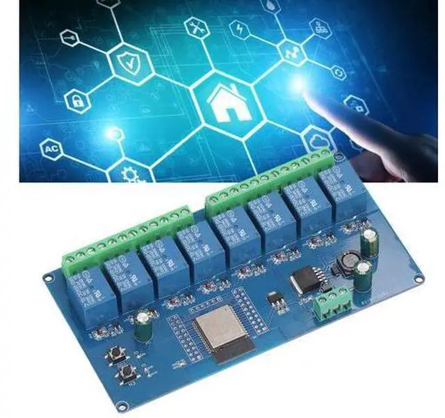 Alt view image 5 of 5 - LOCADENCE 8 Channel Relay Module, DC 5~30V 8 Circuit Relay Shield Module with Large Capacity 4M Byte Flash for ESP32 Secondary Development Learning