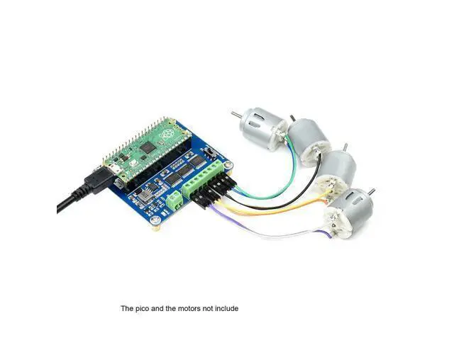 Alt view image 4 of 5 - DC Motor Driver Module HAT for Raspberry Pi Pico Series, Driving Up to 4X DC Motors, I2C Controlled, up to 3A Output