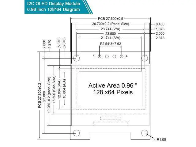 Alt view image 3 of 5 - Frienda 10 Pieces I2C OLED Display Module OLED Screen Driver IIC I2C Tabellone Seriale con Display Auto-Luminoso Compatible with Arduino/Raspberry PI(Blue)