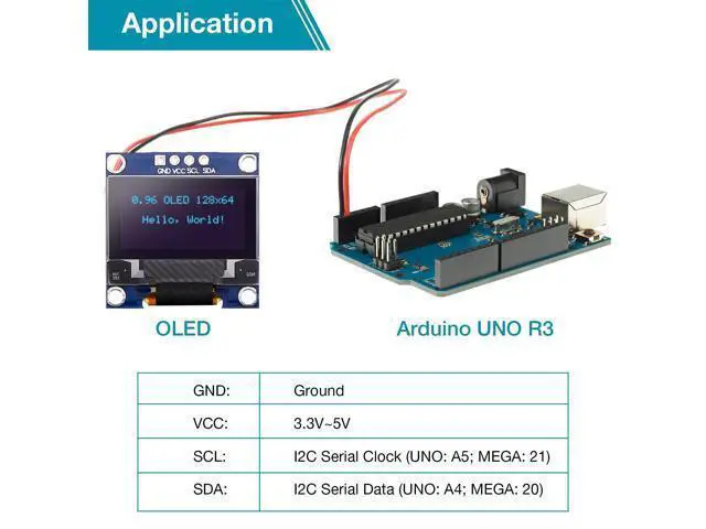 Alt view image 5 of 5 - Frienda 10 Pieces I2C OLED Display Module OLED Screen Driver IIC I2C Tabellone Seriale con Display Auto-Luminoso Compatible with Arduino/Raspberry PI(Blue)