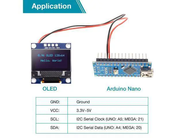 Alt view image 4 of 5 - Frienda 10 Pieces I2C OLED Display Module OLED Screen Driver IIC I2C Tabellone Seriale con Display Auto-Luminoso Compatible with Arduino/Raspberry PI(Blue)