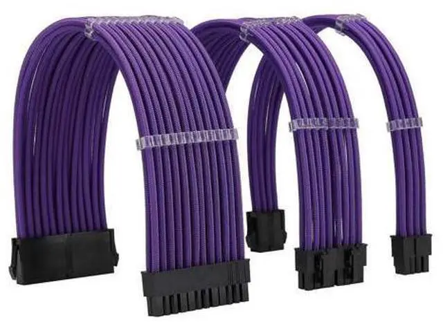 Main image of Formulamod Sleeve Extension Power Supply Cable Kit 18AWG ATX 24P+ EPS 8-P+PCI-E8-P with Combs for PSU to Motherboard/GPU (Purple)