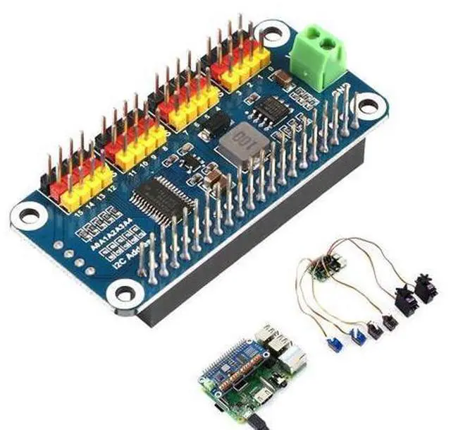 Main image of MakerFocus PWM Servo Motor Driver IIC Module 16 Channel PWM Outputs 12 Bit Resolution I2C Compatible with Raspberry Pi 5 4 3B+ 3B Zero/Zero W/Zero WH and Jetson Nano