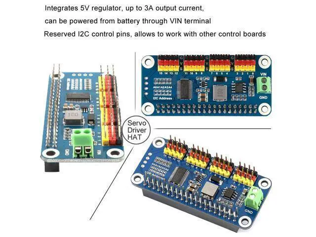 Alt view image 2 of 5 - MakerFocus PWM Servo Motor Driver IIC Module 16 Channel PWM Outputs 12 Bit Resolution I2C Compatible with Raspberry Pi 5 4 3B+ 3B Zero/Zero W/Zero WH and Jetson Nano