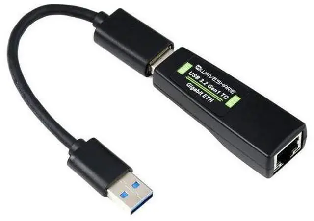 Main image of Waveshare USB 3.2 Gen1 to Gigabit Ethernet Converter No Driver Required Plug and Play Multi Systems Compatibility