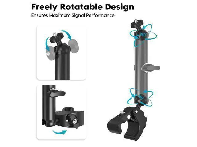 Alt view image 4 of 5 - Starlink Mini RV Mount, Aluminum Starlink Mini Clamp Mount with Pipe Adapter, 1/4"-20 & 3/8"-16 Thread & Adjustable Bracket Fits 2025 Starlink Mini X, for RV, Boat, Camper, Roof Rack, Balcony (Gray)