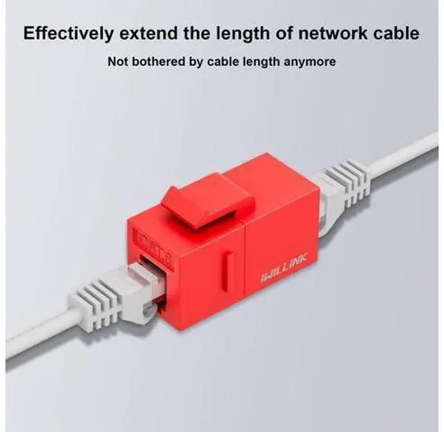 Alt view image 4 of 5 - iwillink RJ45 Cat6 Keystone Coupler 25-Pack, Female to Female Cat6 Keystone Jack, UTP Keystone Coupler Insert,Keystone Jack, Ethernet Coupler, Red