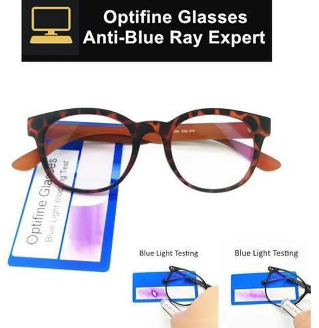 Alt view image 2 of 5 - Optifine Blue Light Blocking Glasses for Women Computer Reading Glasses for Men Retro Round Frame (Tortoise, 0.00)