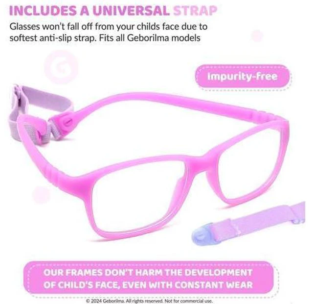 Alt view image 4 of 5 - Geborilma Kids Flexible Glasses Size M Unbreakable Eyeglasses for Kids Prescription Sports Glasses 7-9 y