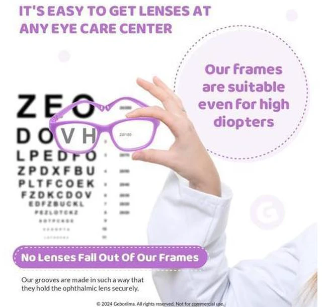 Alt view image 5 of 5 - Geborilma Kids Flexible Glasses Size M Unbreakable Eyeglasses for Kids Prescription Sports Glasses 7-9 y