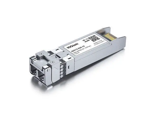 Alt view image 2 of 4 - 10GTEK 25G SFP28 SFP+ Transceiver, 25GBase-LR Duplex LC SMF Optical Module for Intel E25GSFP28LR, 1310nm, DDM, up to 10km
