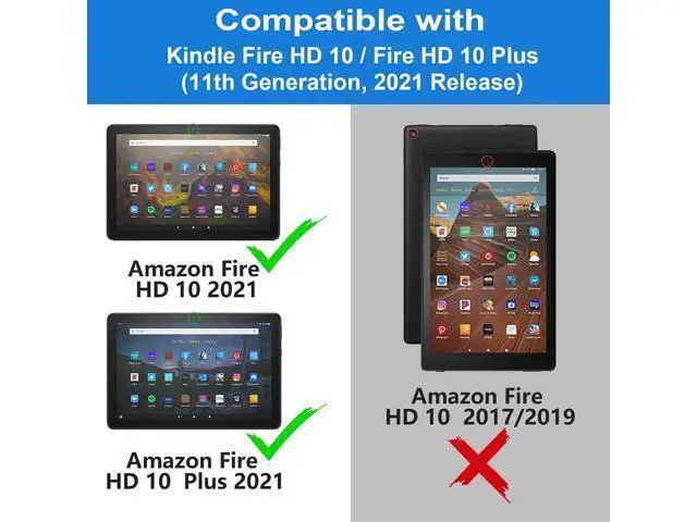 Alt view image 2 of 5 - BXIKEOPIU Case for Kindle Fire HD 10/Fire HD 10 Plus Tablet (11th Gen, 2021 Released) - Funny Words with Blue Sea Turtle on Rustic Wooden Board Design Slim PU Leather Cover with Auto Sleep Wake