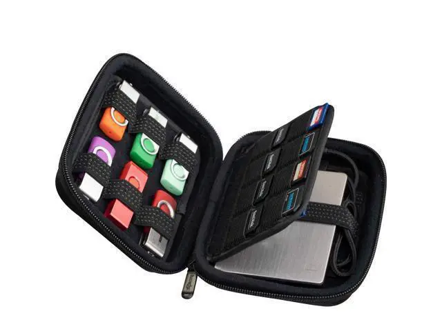 Alt view image 2 of 5 - ButterFox USB Thumb Flash Pen Drive Storage Holder/Memory Card SD SDXC SDHC Card Holder Case/External Hard Drive Case/Universal Electronic Accessories Organizer (12USB+16SD)