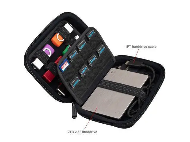 Alt view image 3 of 5 - ButterFox USB Thumb Flash Pen Drive Storage Holder/Memory Card SD SDXC SDHC Card Holder Case/External Hard Drive Case/Universal Electronic Accessories Organizer (12USB+16SD)