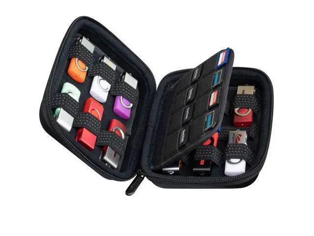 Alt view image 5 of 5 - ButterFox USB Thumb Flash Pen Drive Storage Holder/Memory Card SD SDXC SDHC Card Holder Case/External Hard Drive Case/Universal Electronic Accessories Organizer (12USB+16SD)