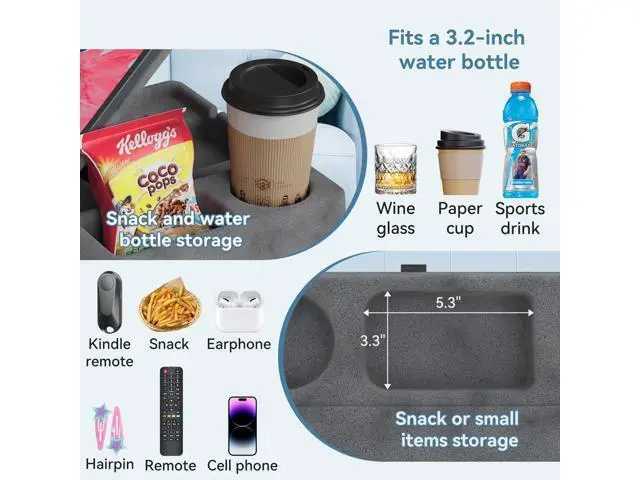 Alt view image 4 of 5 - AEWOTING Tablet Pillow Stand for Lap, Bed and Desk, Foldable Soft iPad Holder with Snack Bowl for Kindle,Phone,Tablet,E-Reader,Free Reading and Relaxation on Bed,Couch,Recliner,Gray