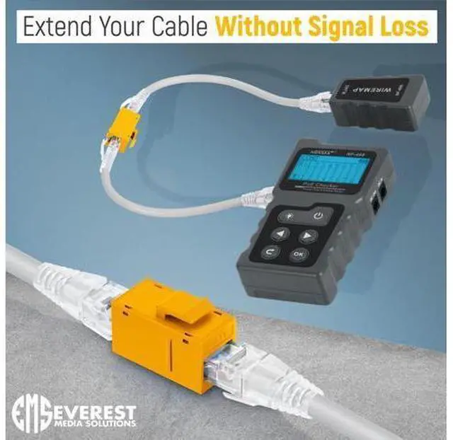 Alt view image 4 of 5 - Everest 24-Pack Yellow Cat6 RJ45 Keystone Coupler - Female to Female Cat6 Keystone Jacks - Ethernet Couplers - Ethernet Cable Extender
