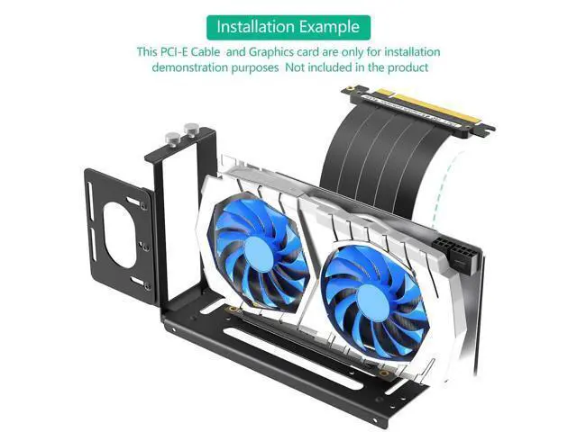 Alt view image 4 of 5 - Mustpoint Vertical GPU Mount Bracket, 2 Slots Graphics Card Holder with Hardware, eGPU Dock, External GPU Docking Station, Black