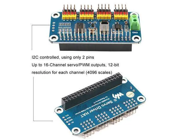 Alt view image 3 of 5 - MakerFocus PWM Servo Motor Driver IIC Module 16 Channel PWM Outputs 12 Bit Resolution I2C Compatible with Raspberry Pi 5 4 3B+ 3B Zero/Zero W/Zero WH and Jetson Nano