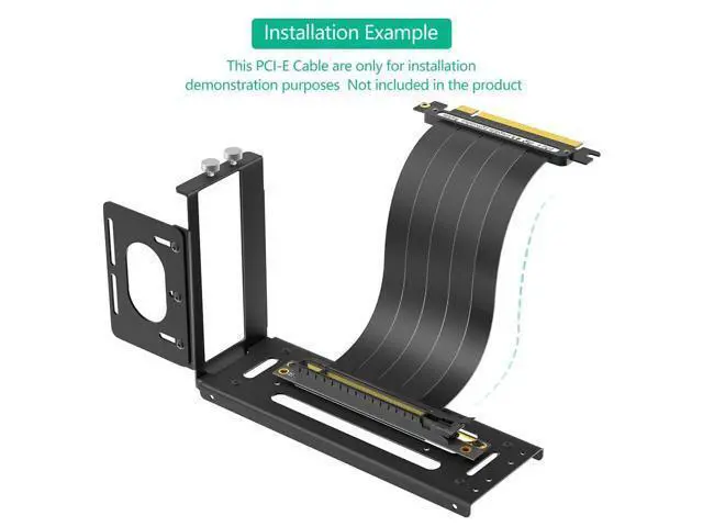 Alt view image 2 of 5 - Mustpoint Vertical GPU Mount Bracket, 2 Slots Graphics Card Holder with Hardware, eGPU Dock, External GPU Docking Station, Black