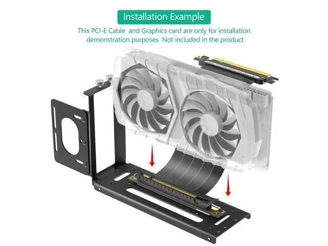 Alt view image 3 of 5 - Mustpoint Vertical GPU Mount Bracket, 2 Slots Graphics Card Holder with Hardware, eGPU Dock, External GPU Docking Station, Black