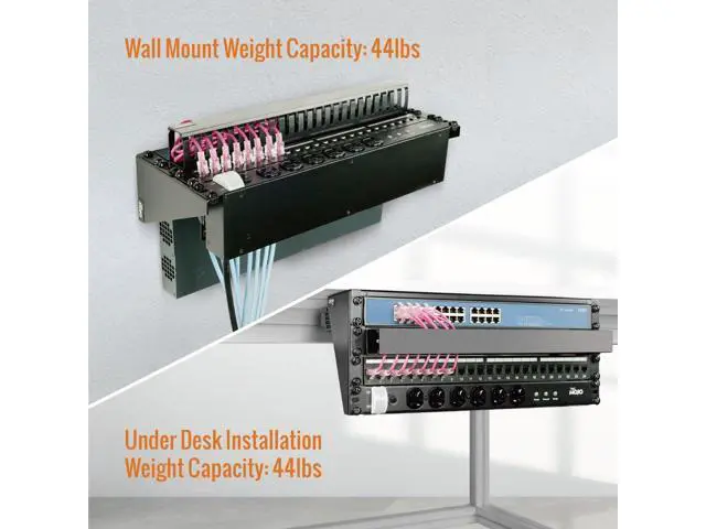 Alt view image 3 of 5 - Tecmojo 2U Vertical Wall Mount Rack,Foldable Vertical Rack and Wall Mountable Patch Panel Bracket,Server Rack for 19" Rack Mount Network,Server and Data Equipment