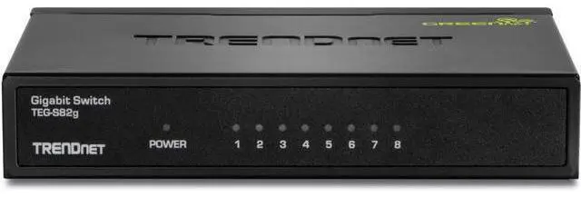 Alt view image 3 of 5 - TRENDnet 8-Port Gigabit GREENnet Switch, Ethernet Network Switch, TEG-S82G, 8 x 10-100-1000 Mbps Gigabit Ethernet Ports, Ethernet Splitter, 16 Gbps, Metal, Lifetime Protection, Black