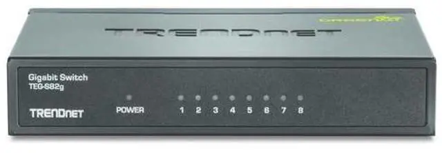 Alt view image 4 of 5 - TRENDnet 8-Port Gigabit GREENnet Switch, Ethernet Network Switch, TEG-S82G, 8 x 10-100-1000 Mbps Gigabit Ethernet Ports, Ethernet Splitter, 16 Gbps, Metal, Lifetime Protection, Black