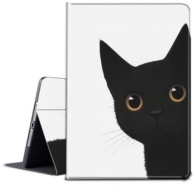 Main image of Case for All-New Kindle Paperwhite 12th Generation 7 inch & Colorsoft Signature Edition 2024 with Adjustable Stand & Auto Wake/Sleep Smart Protect PU Leather Cover Tablet Case - Cute Black Cat