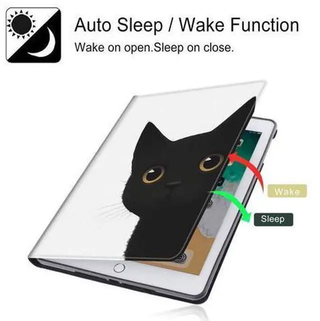 Alt view image 3 of 5 - Case for All-New Kindle Paperwhite 12th Generation 7 inch & Colorsoft Signature Edition 2024 with Adjustable Stand & Auto Wake/Sleep Smart Protect PU Leather Cover Tablet Case - Cute Black Cat
