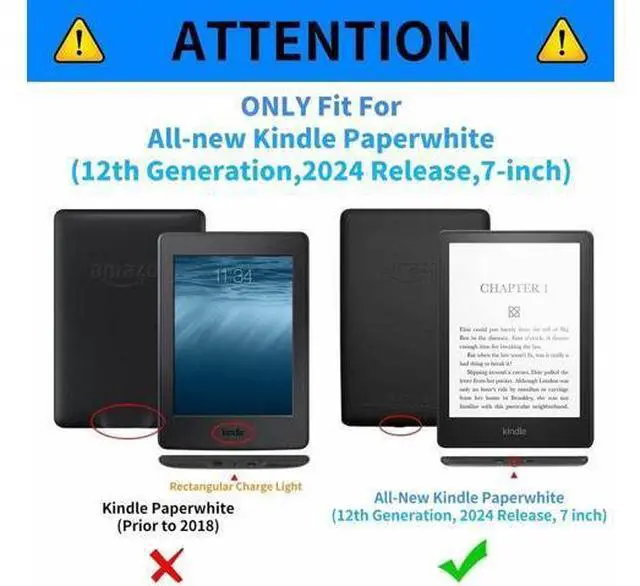 Alt view image 2 of 5 - Case for All-New Kindle Paperwhite 12th Generation 7 inch & Colorsoft Signature Edition 2024 with Adjustable Stand & Auto Wake/Sleep Smart Protect PU Leather Cover Tablet Case - Cute Black Cat