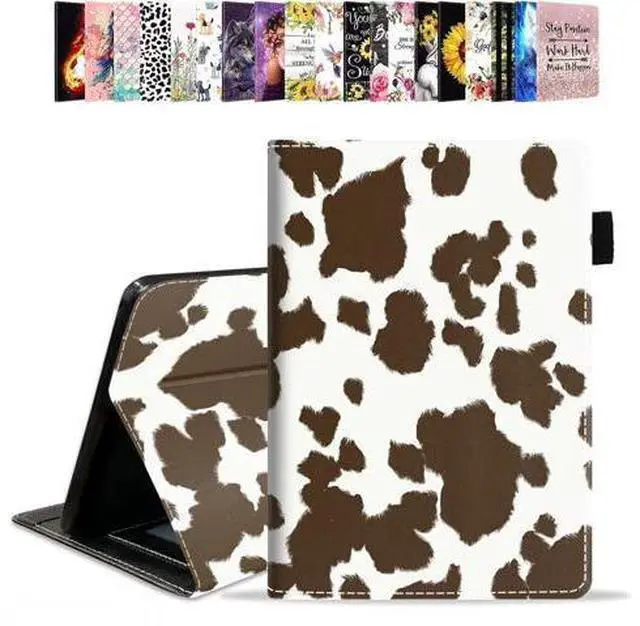 Main image of POIUYTREW Case for Amazon Kindle Fire HD 10 Tablet 10.1" (9th/7th Gen, 2019/2017 Release) - PU Leather Folio Case with Smart Auto Wake/Sleep, Cow Print