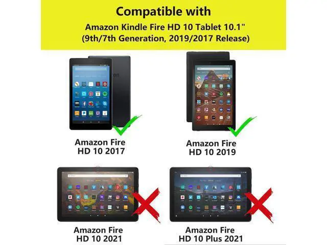 Alt view image 2 of 5 - POIUYTREW Case for Amazon Kindle Fire HD 10 Tablet 10.1" (9th/7th Gen, 2019/2017 Release) - PU Leather Folio Case with Smart Auto Wake/Sleep, Cow Print