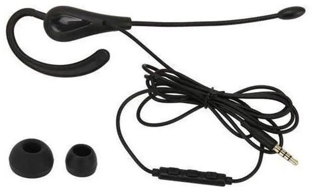 Main image of Cyrank Single Side Earphone Earbud, One Ear Ear Hook Headphone Sport Earphone with Hook Mono Headphone with Mic 3.5mm Wired Headset for Office for Safe Driving Biking Running Gaming and Working