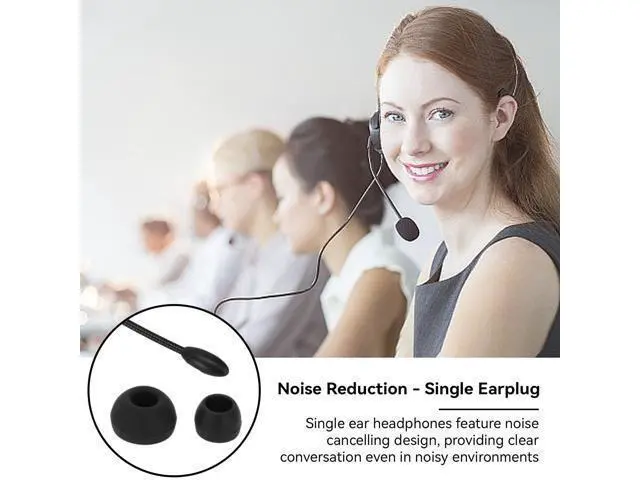 Alt view image 3 of 5 - Cyrank Single Side Earphone Earbud, One Ear Ear Hook Headphone Sport Earphone with Hook Mono Headphone with Mic 3.5mm Wired Headset for Office for Safe Driving Biking Running Gaming and Working