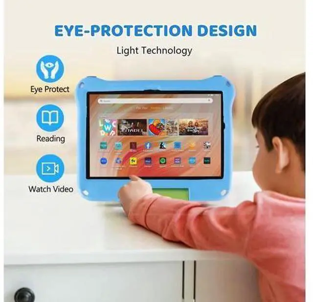Alt view image 5 of 5 - FunnyWin Dinosaur Fire HD 10 2021 2023 Tablet Case Kids Pro Tablet Cover for Boy Girl EVA Kid-Proof case with Stand Handle Shockproof Kid-Friendly Durable Case (KL)
