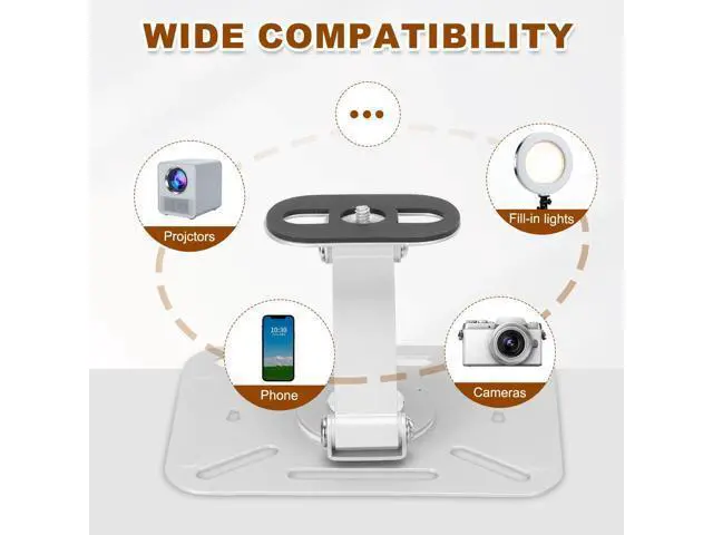 Alt view image 5 of 5 - MECCANIXITY 3-in-1 Table/Wall/Ceiling Projector Stand, Foldable Projector Mount Holder Up to 4.4lbs Adjustable Length 90mm / 3.54" 1/4" Screw Size for Indoor Home Office, Silver