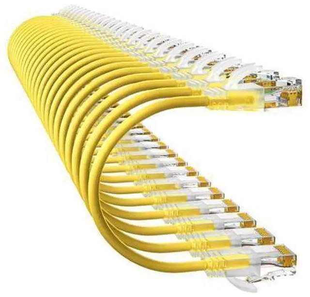 Main image of 10Gsupxsel Cat6a Patch Cables 2ft (24 Pack) Slim, Cat6 Ethernet Patch Cable Pure Copper, Flexible Cat 6 Patch Cable 550MHZ 10G, Space-Saving Cat 6A Network Cables for Patch Panel, Yellow