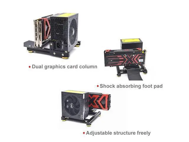 Alt view image 4 of 5 - Video Card Holder Bracket Support ATX Power Supply PCI-E Extension Riser Cable DIY ATX case Computer Graphics Card Holder Aluminum