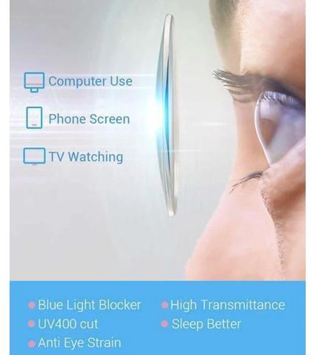 Alt view image 4 of 5 - Firmoo Oval Blue Light Blocking Glasses Reduce Eye Strain Computer Gaming Eyeglasses Bluelight Glasses for Woman/Men