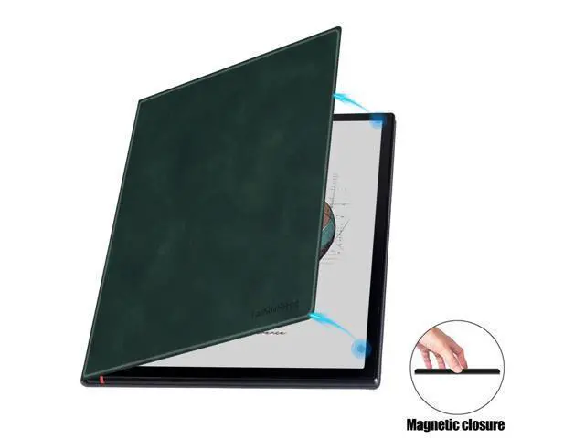 Alt view image 3 of 5 - LaoShuSheng Magnetic Case for 10.3" Boox Note Air 5 C (2025) / Boox Note Air 4 C (2024) & Note Air 3 C Tablet - Ultra-Thin Lightweight,PU Leather Book Folio Cover with Auto Sleep/Wake (Green)