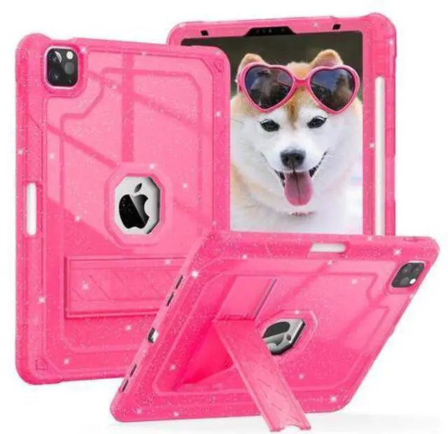 Main image of ZoneFoker for iPad Pro 12.9 Case 6th/5th/4th/3rd Generation 2022/2021/2020/2018, 12.9 Inch iPad Pro Case Cover with Pencil Holder, Hot Pink Glitter