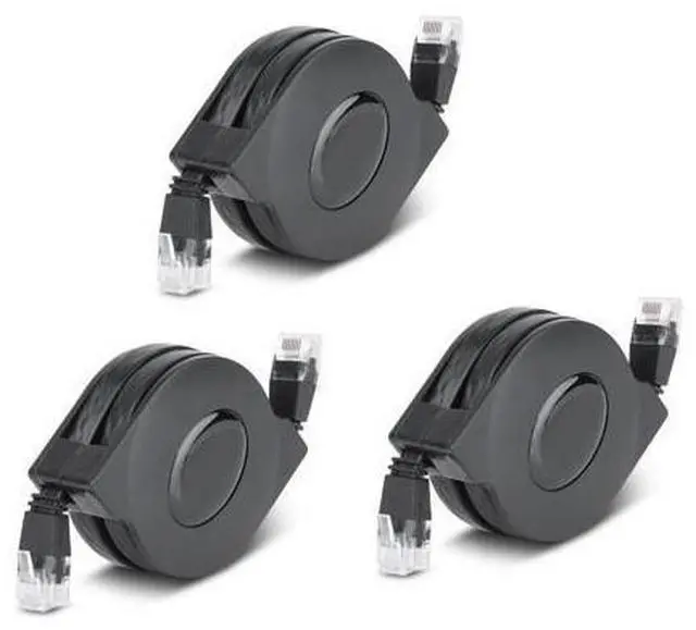 Main image of Zerone CAT 6 Ethernet Cable Ultra Flat, Adjustable Retractable CAT6 RJ45 LAN Network Cable Patch Shielded Flat Ethernet Cord(2M) (3 Pcs)