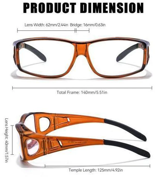Alt view image 3 of 5 - LVIOE Fit Over Blue Light Blocking Glasses and Computer Eyewear UV Protection