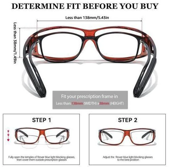 Alt view image 5 of 5 - LVIOE Fit Over Blue Light Blocking Glasses and Computer Eyewear UV Protection