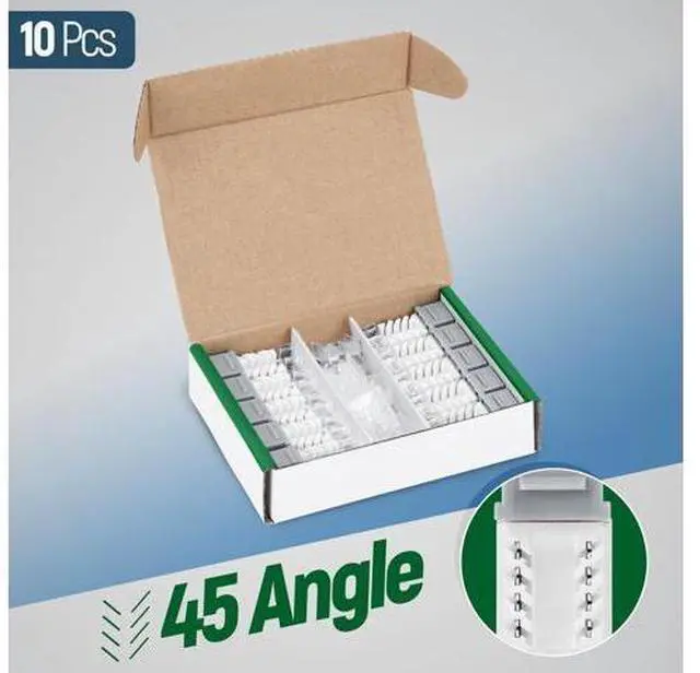 Alt view image 2 of 5 - Everest 45 Angled RJ45 Cat6A Keystone Jacks 10-Pack in Gray - Slim Profile Female RJ45 Connectors - Cat 6A Keystone Jack - Compatible with 45 Angled Speed Termination Tool - 45Term (B0BL3GS7ZY)